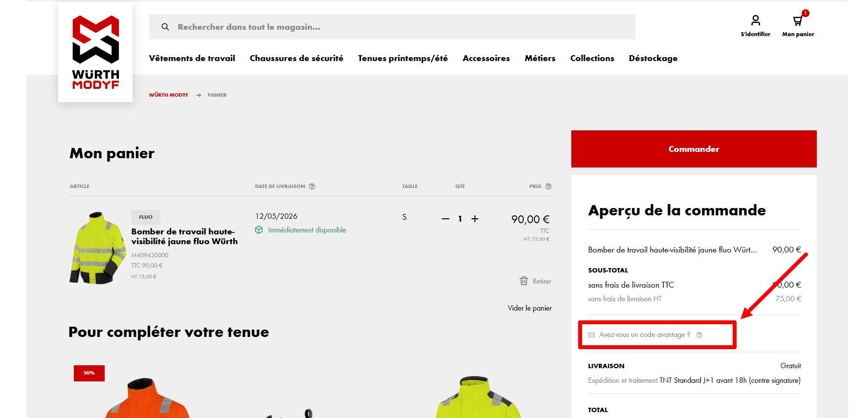 “Comment activer un code promo Würth Modyf”