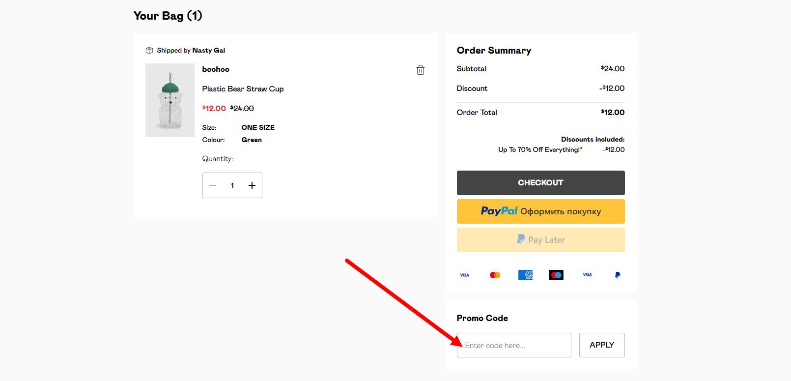“Comment activer un code promo Nasty Gal”