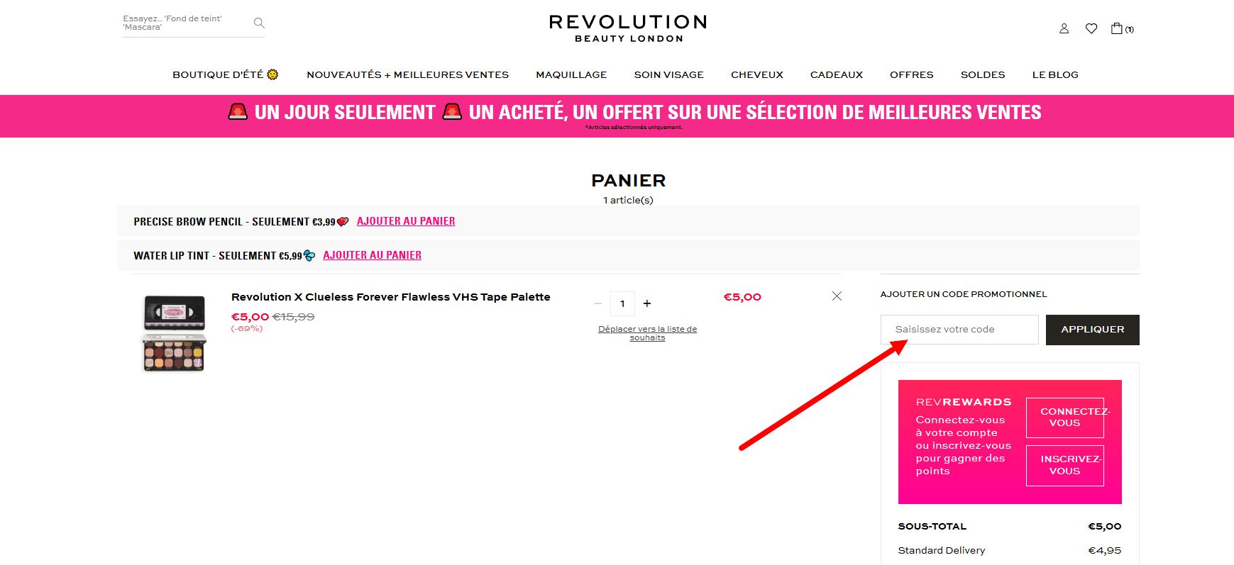 “Comment activer un code promo Revolution Beauty”