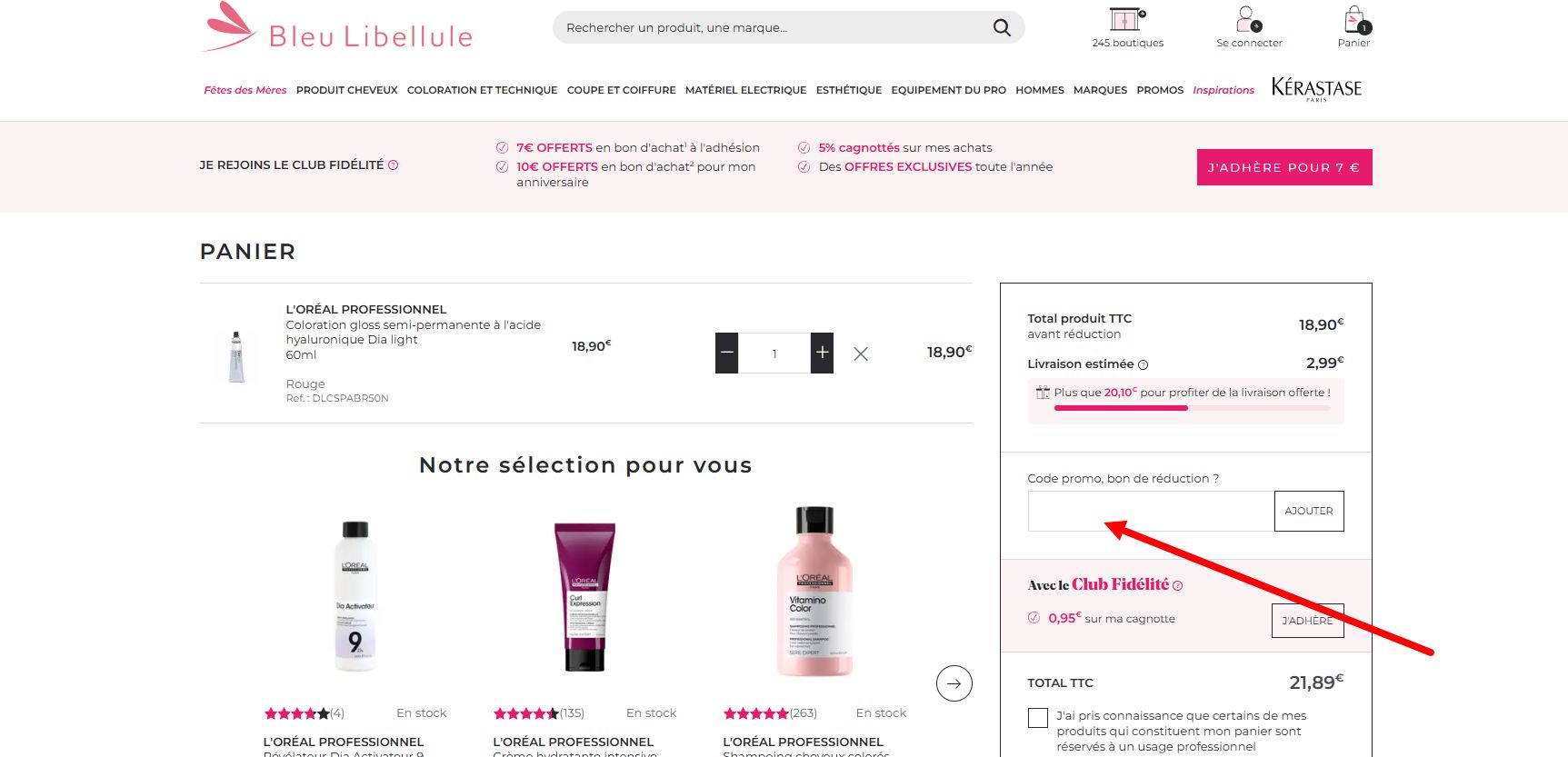 “Comment activer un code promo Bleu Libellule”