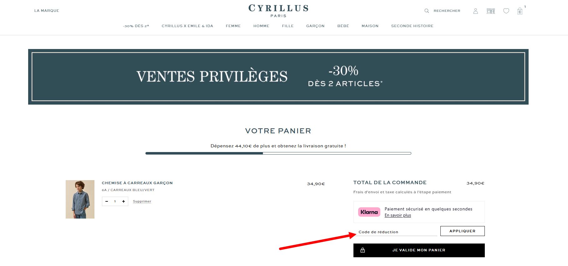 “Comment activer un code promo Cyrillus”
