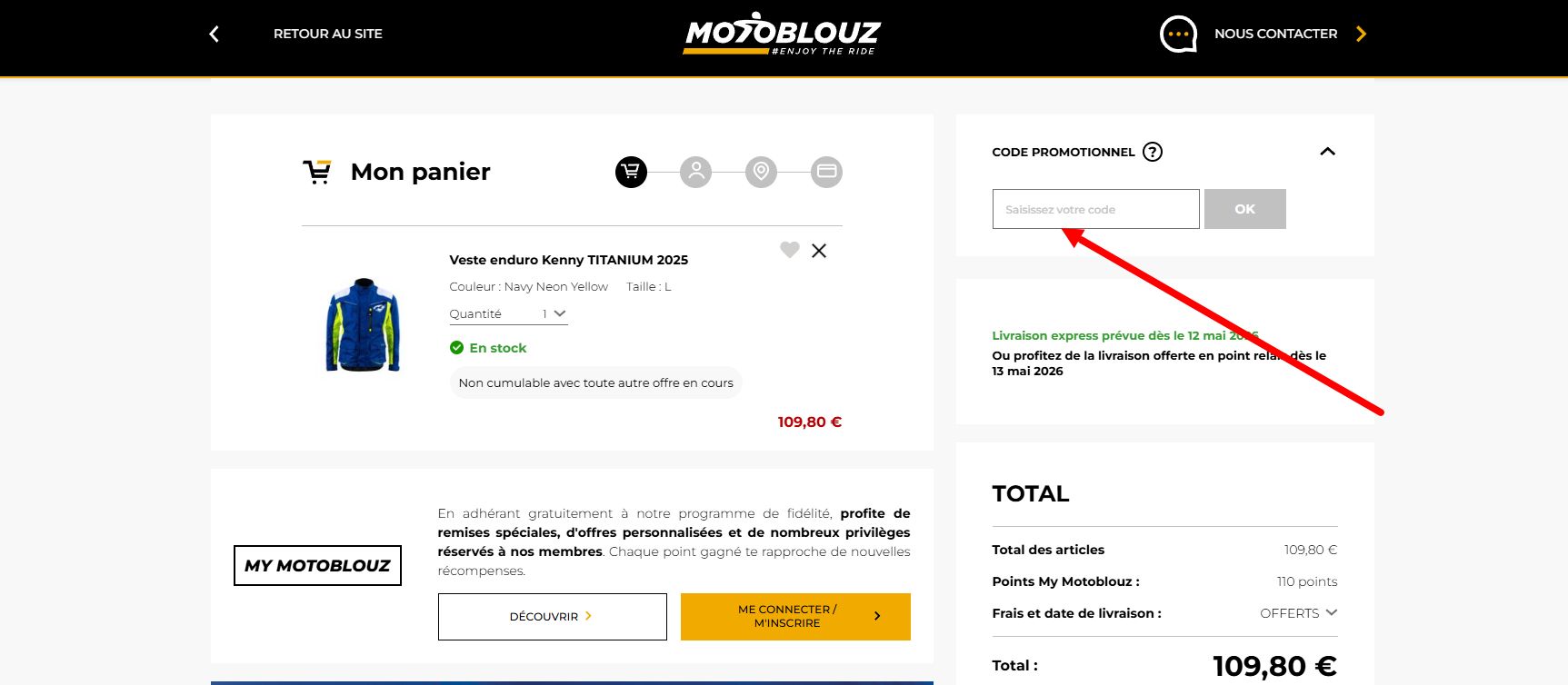 “Comment activer un code promo Motoblouz”