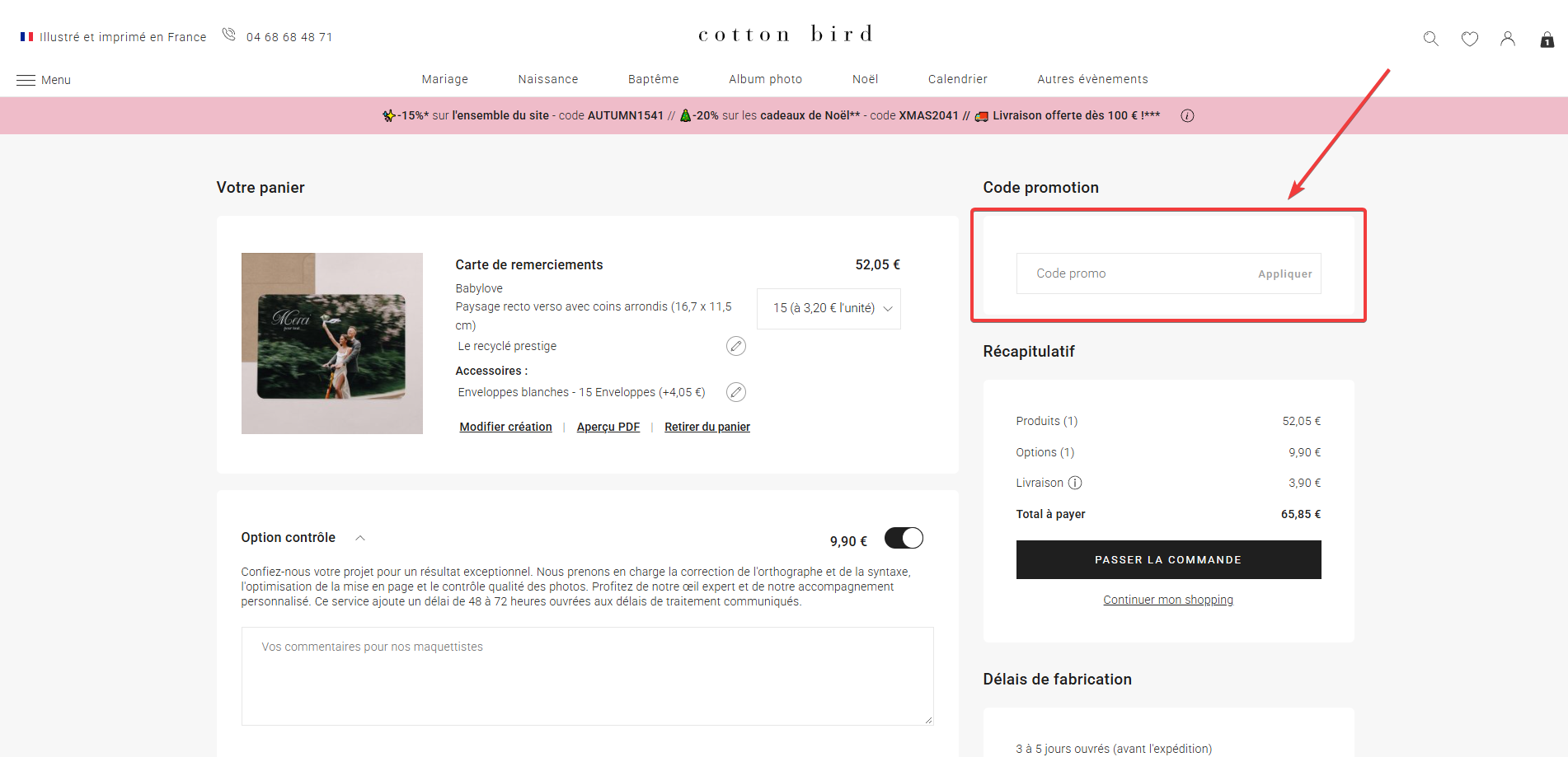 code promo Cotton Bird