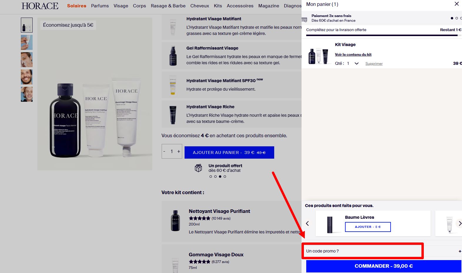 “Comment activer un code promo Horace”