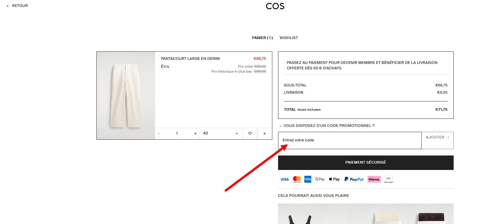 “Comment activer un code promo COS”