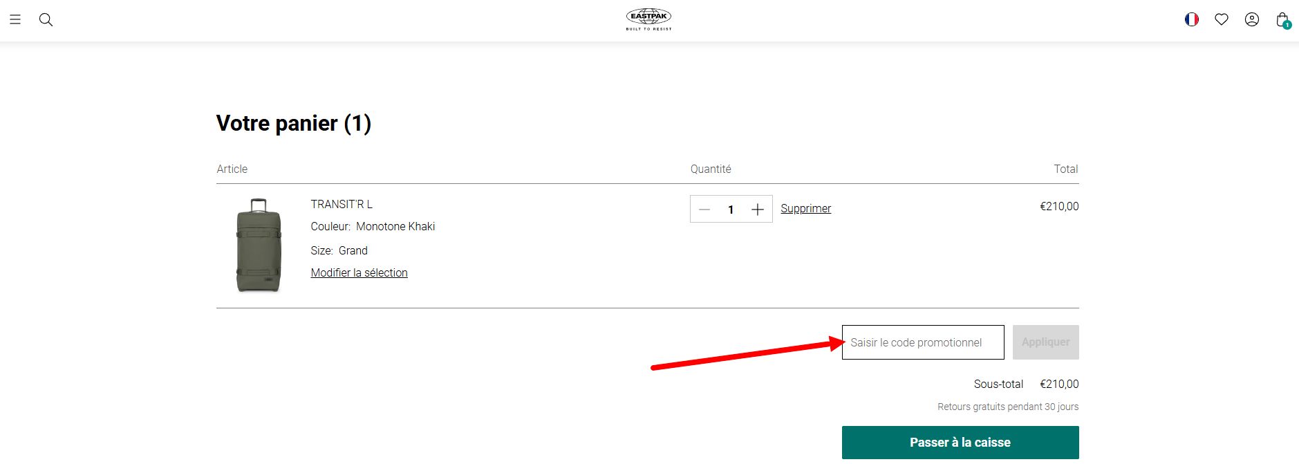 “Comment activer un code promo Eastpak”