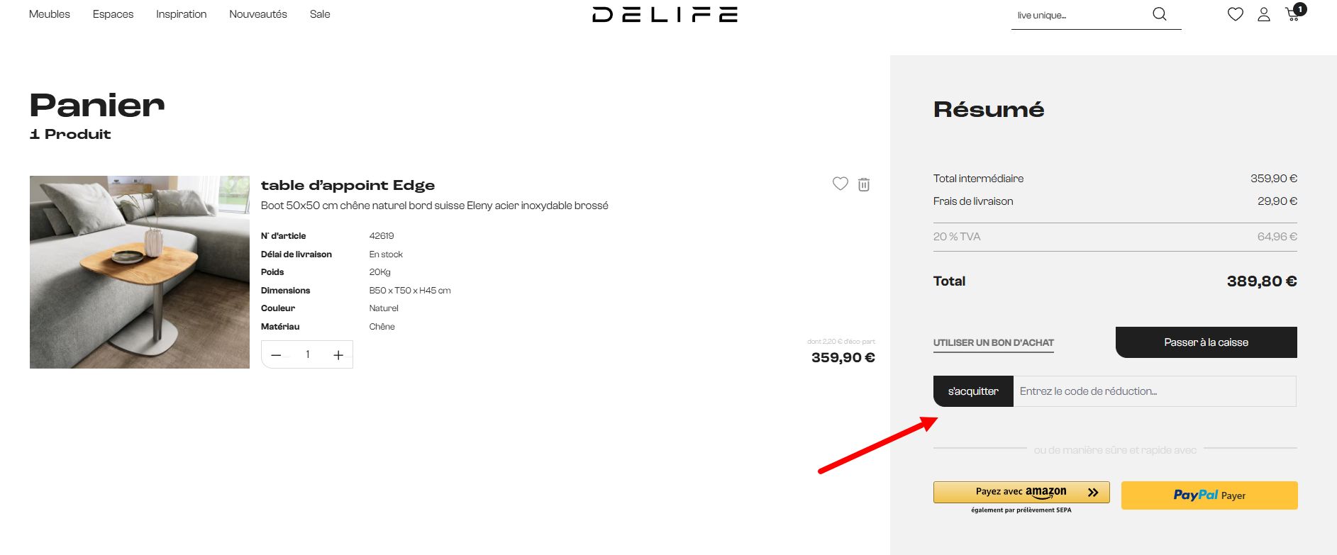 “Comment activer un code promo DELIFE”
