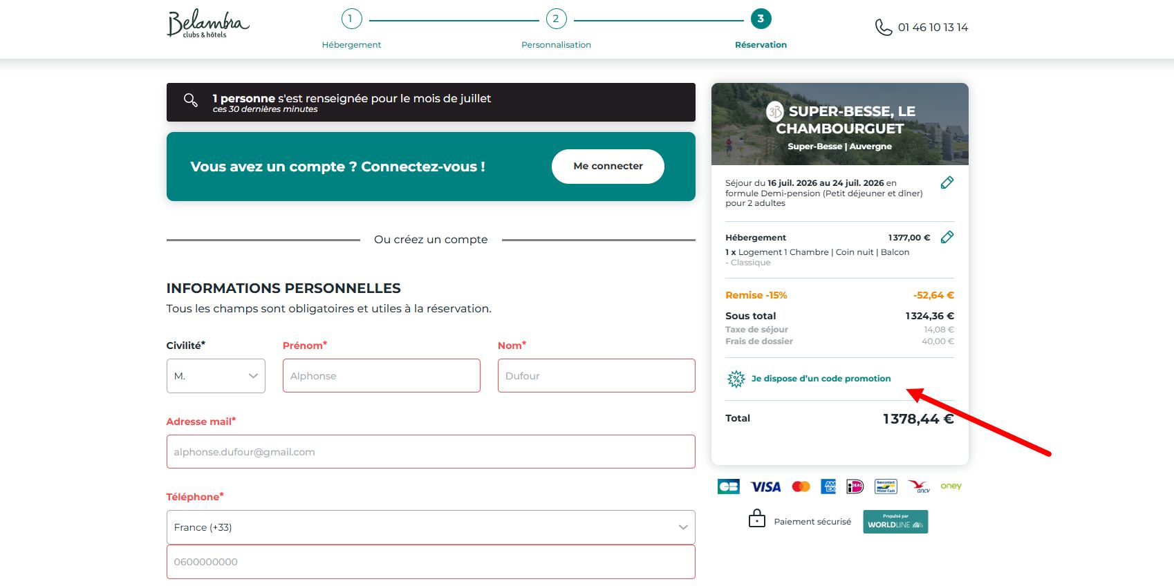 “Comment activer un code promo Belambra”