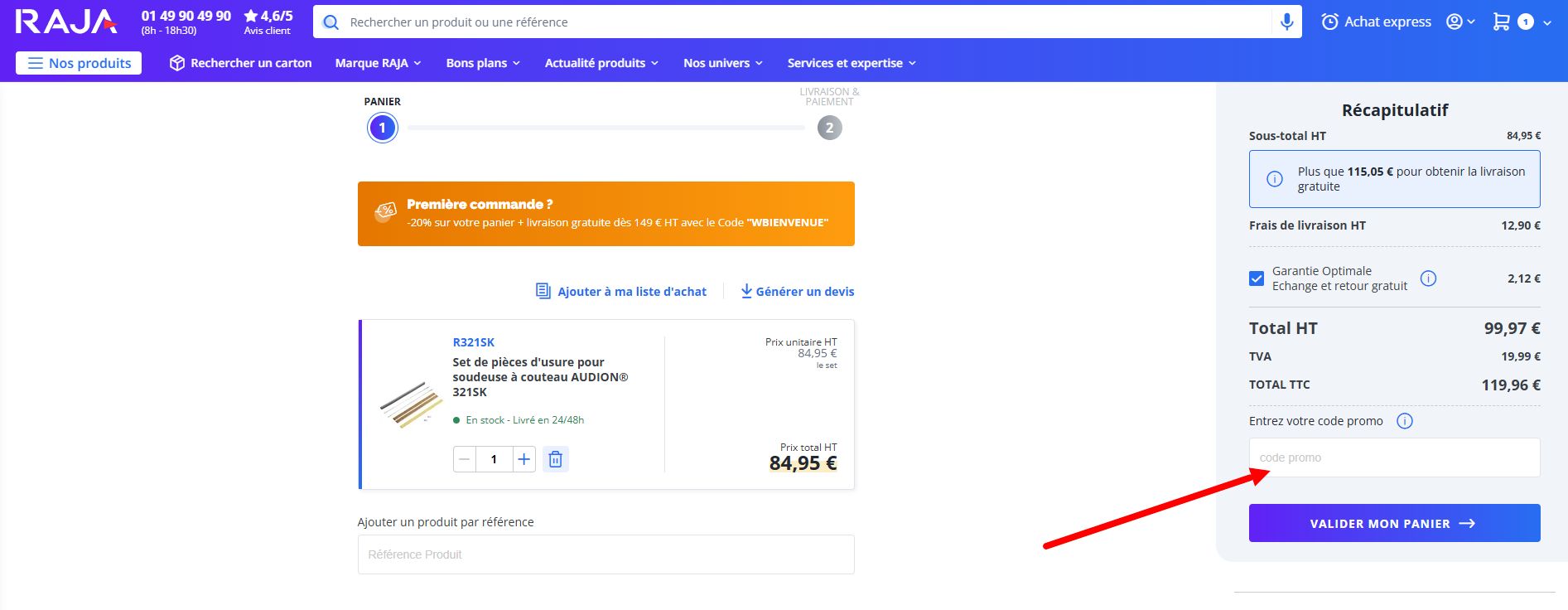 “Comment activer un code promo RAJA”