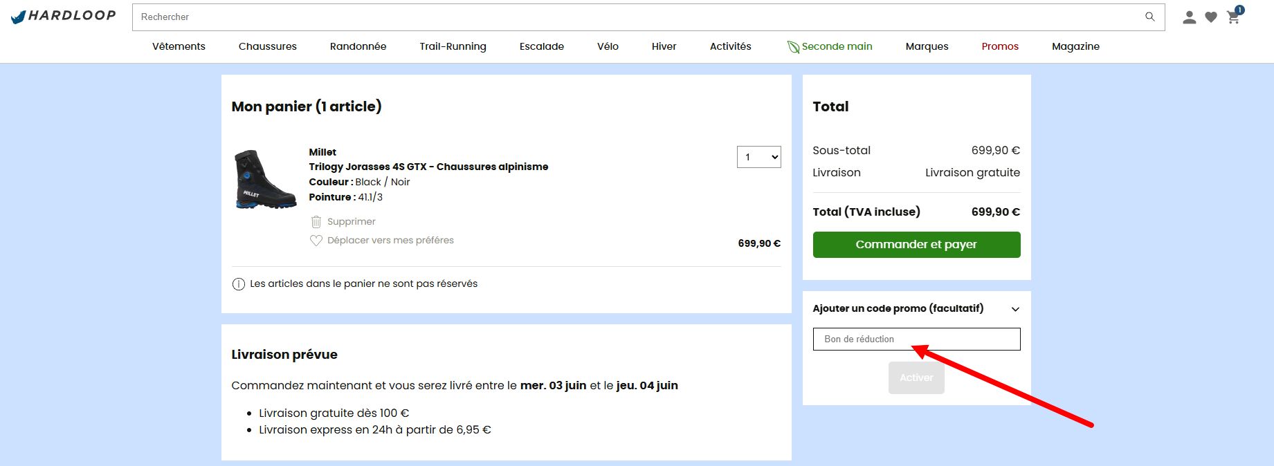 “Comment activer un code promo Hardloop”
