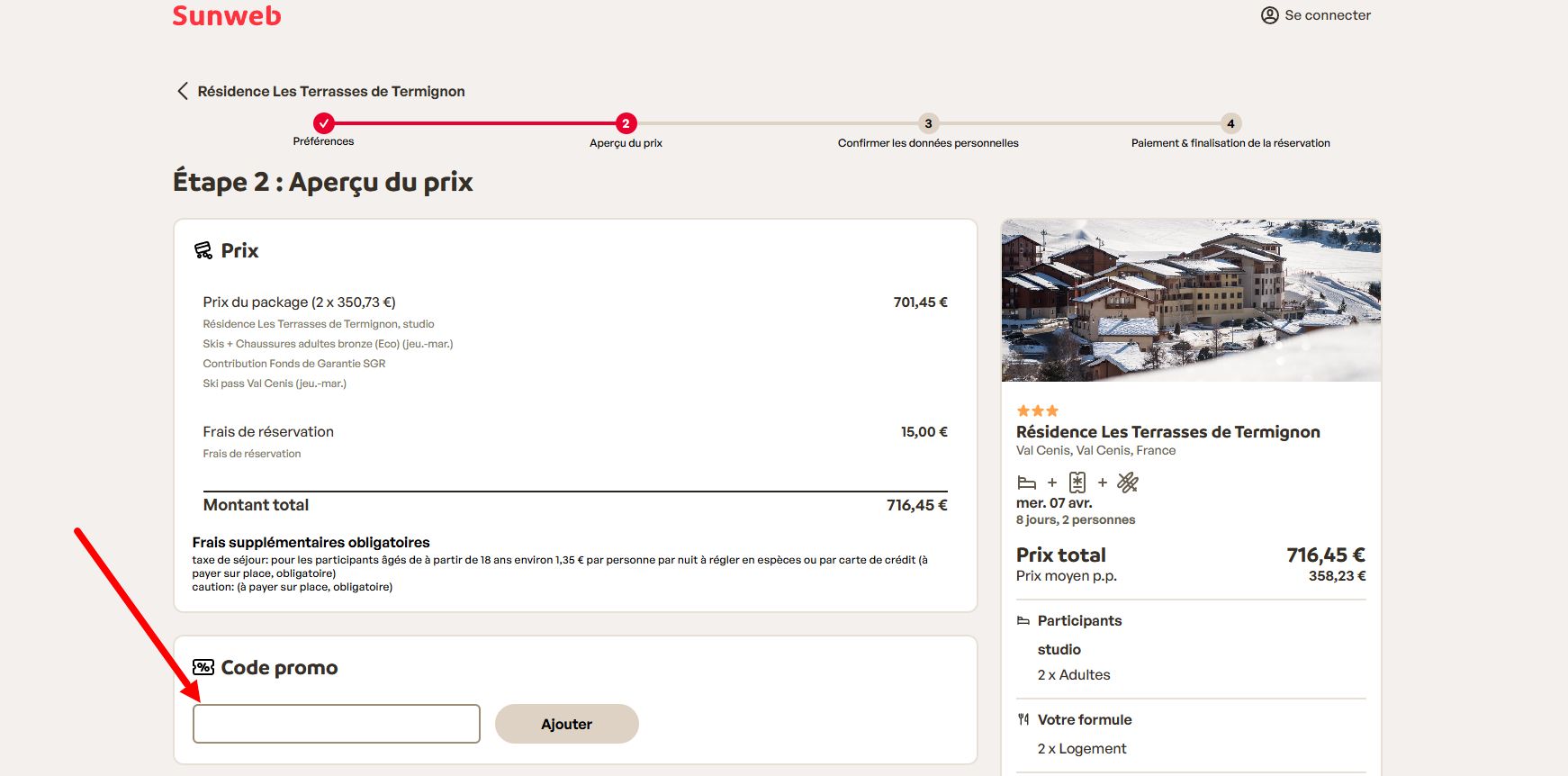 “Comment activer un code promo Sunweb”