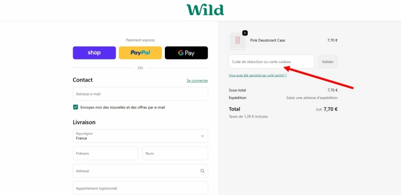 code promo Wild