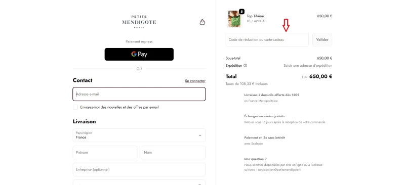code promo Petite Mendigote
