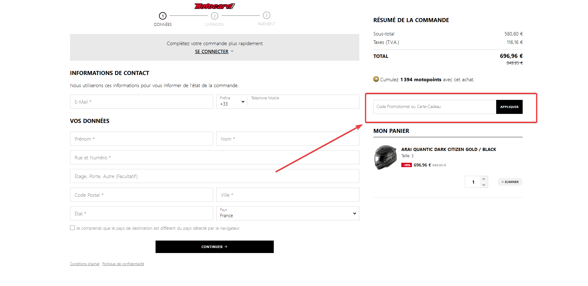 “Comment activer un code promo Motocard”