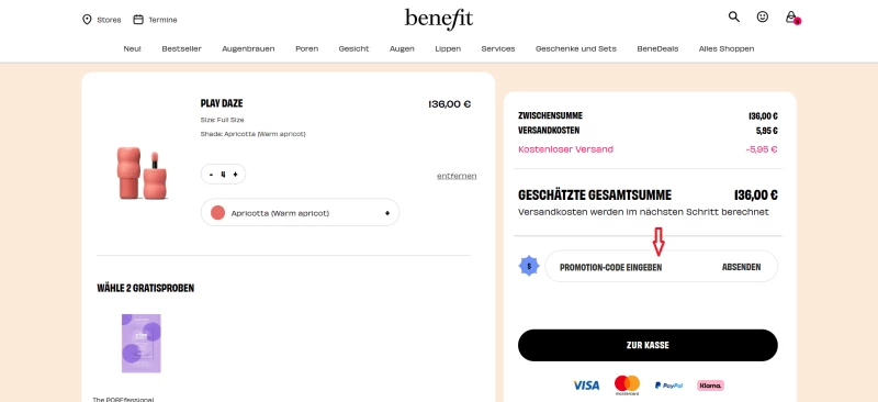 code promo Benefit
