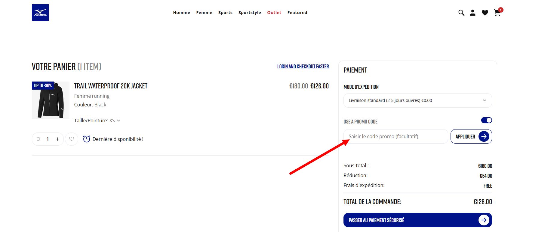 code promo Mizuno