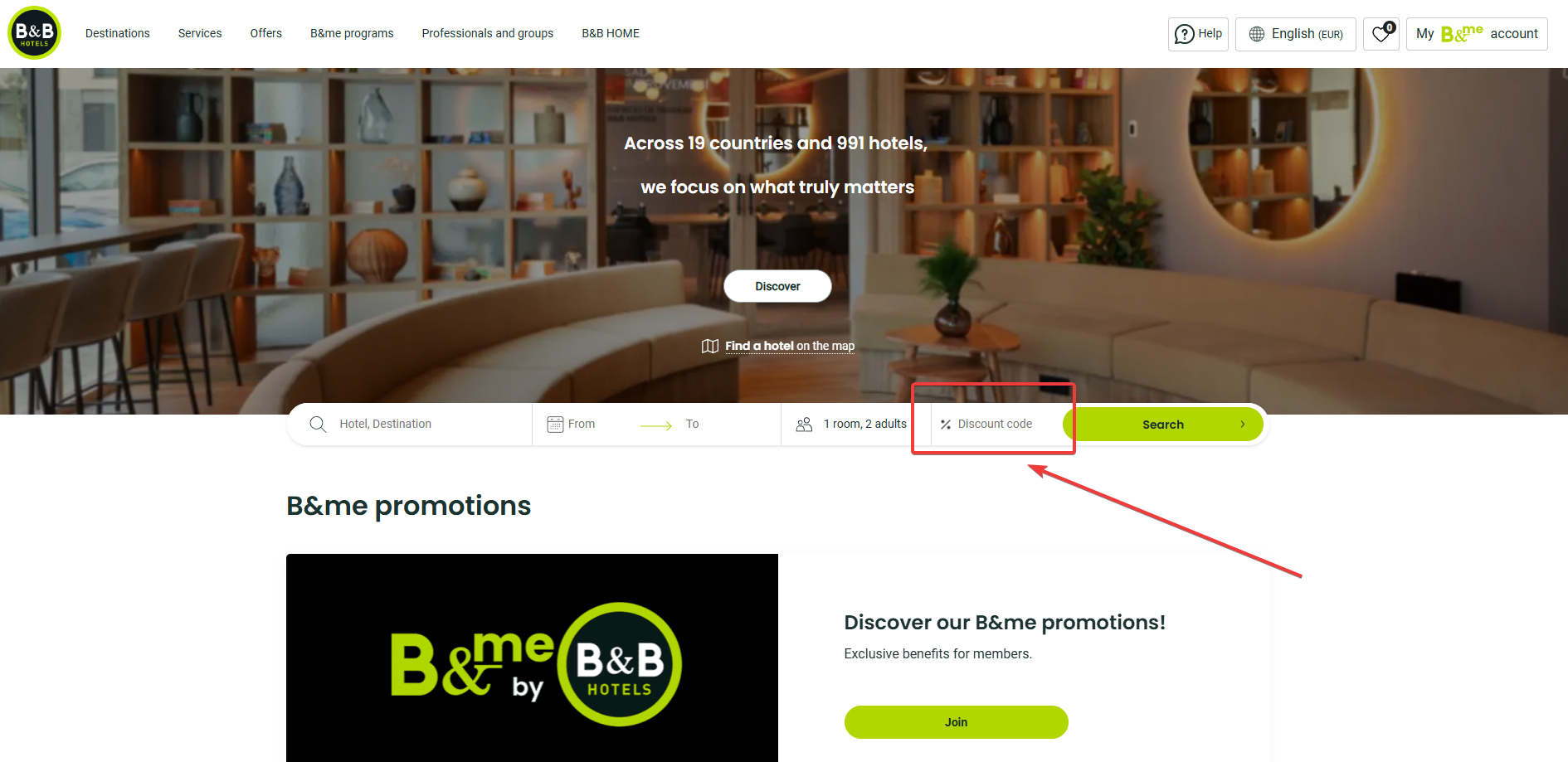 code promo B&B