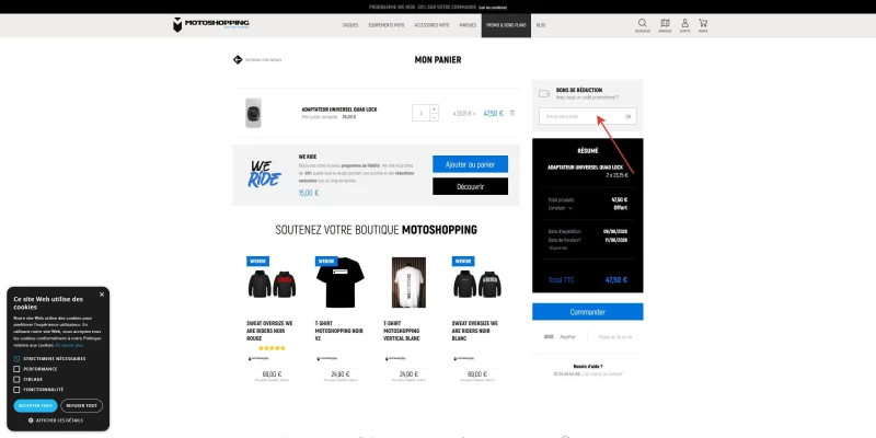 code promo Motoshopping