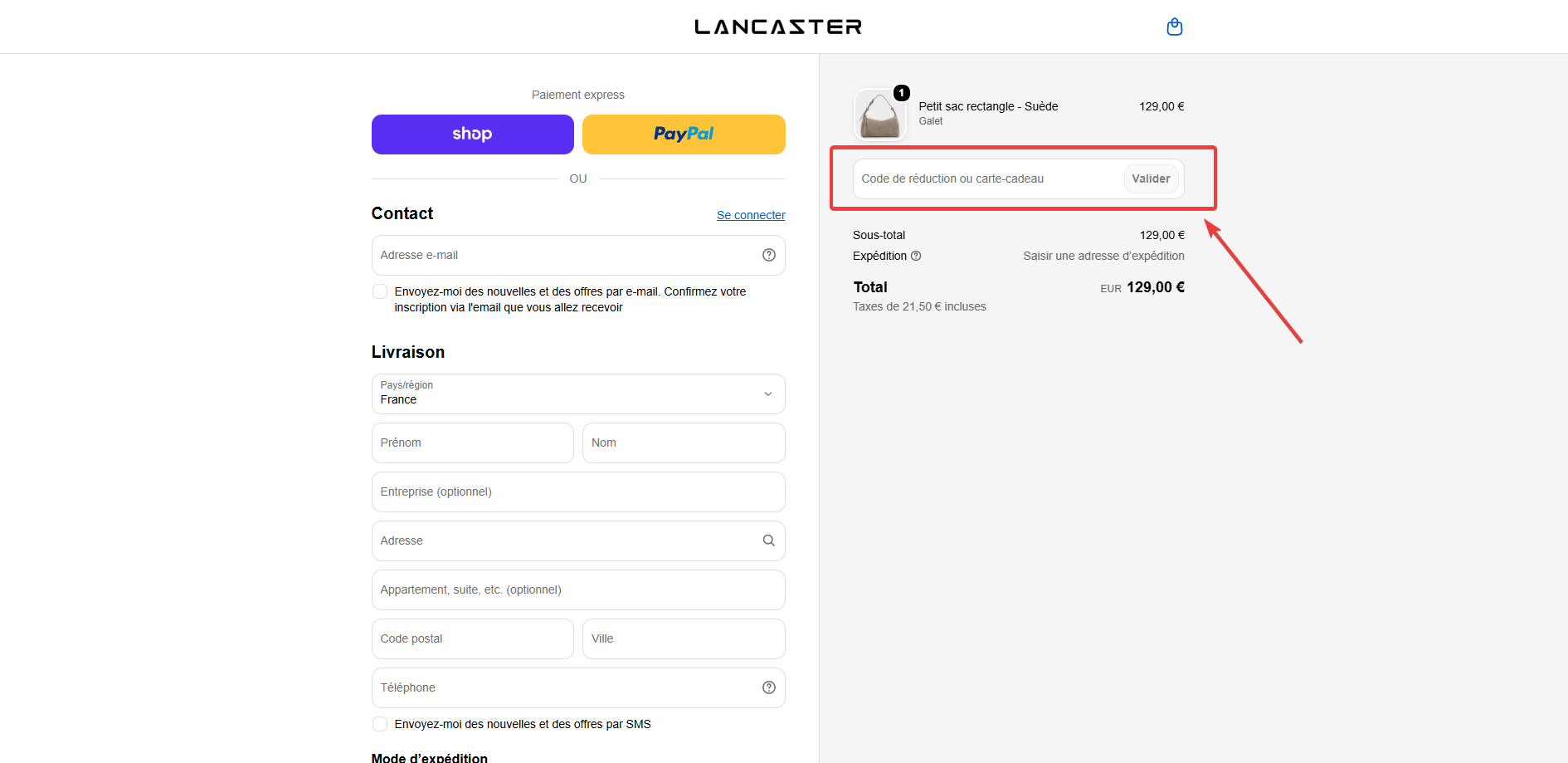 code promo Lancaster