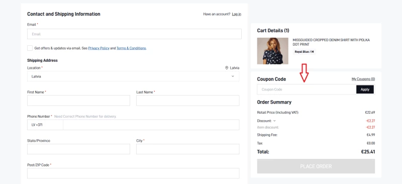 code promo Missguided