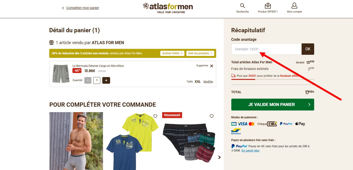 code promo Atlas for men