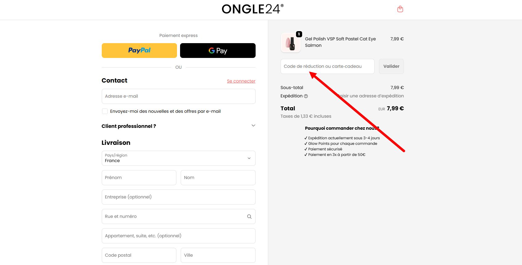 code promo ONGLE24