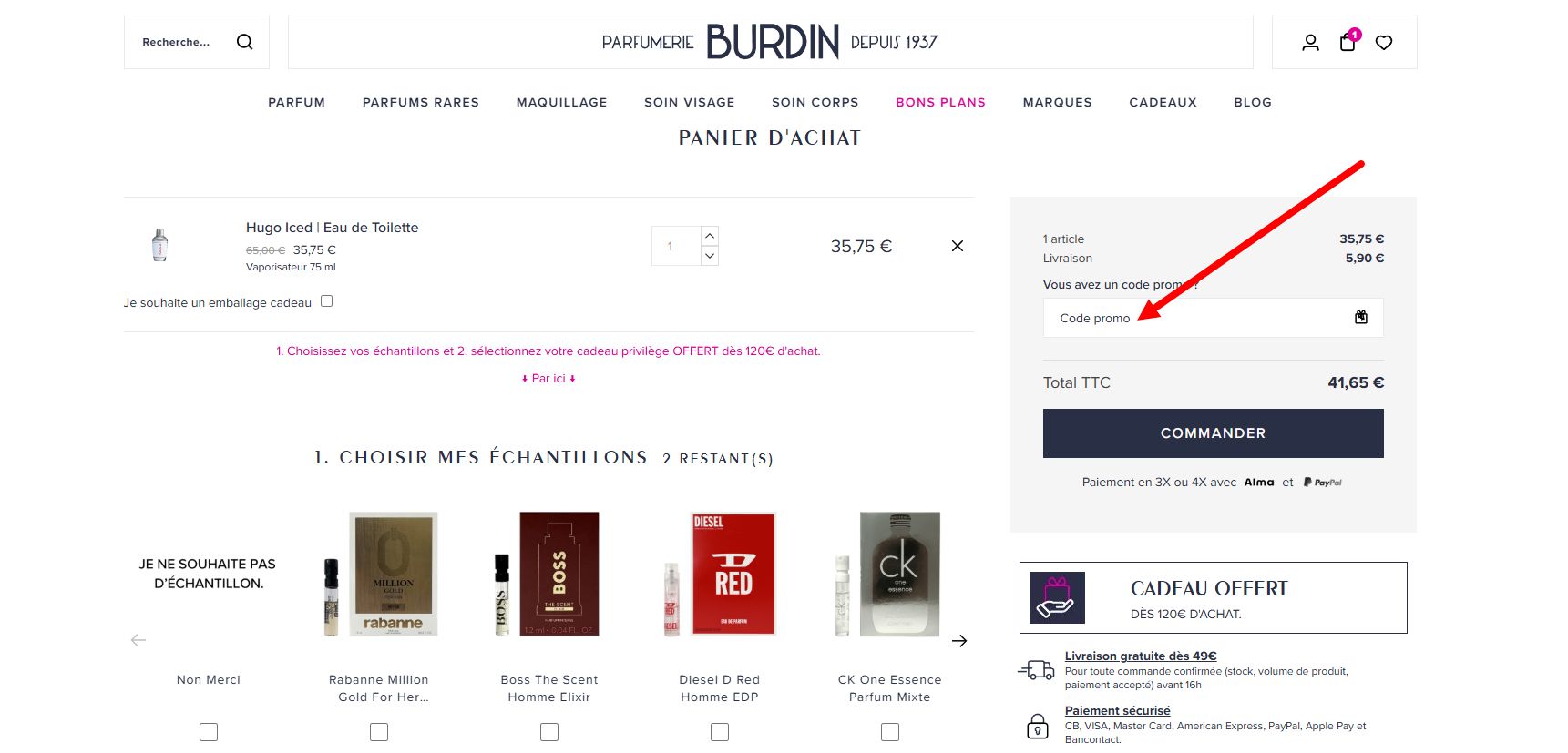 code promo Parfumerie Burdin