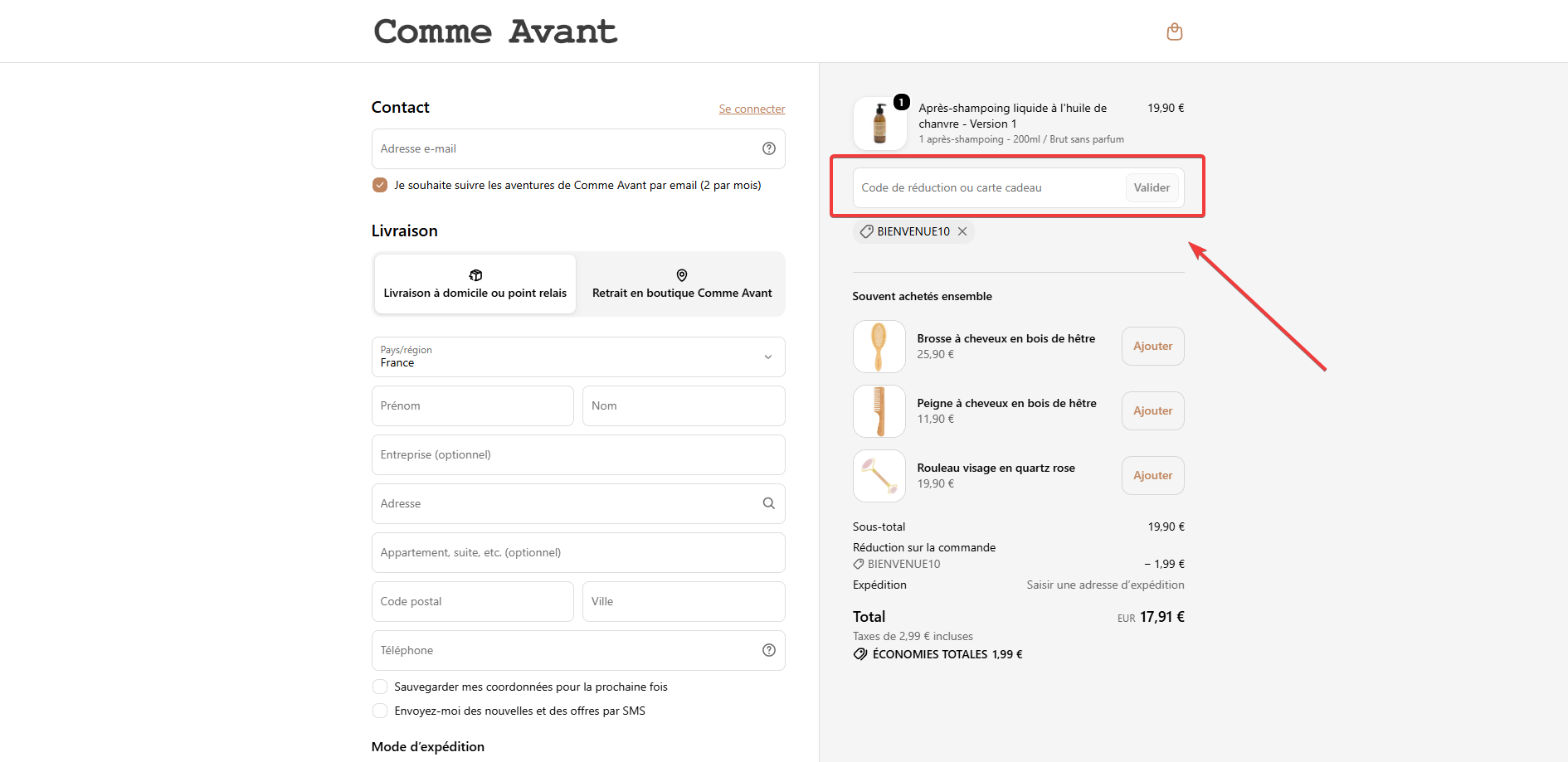 code promo Comme Avant