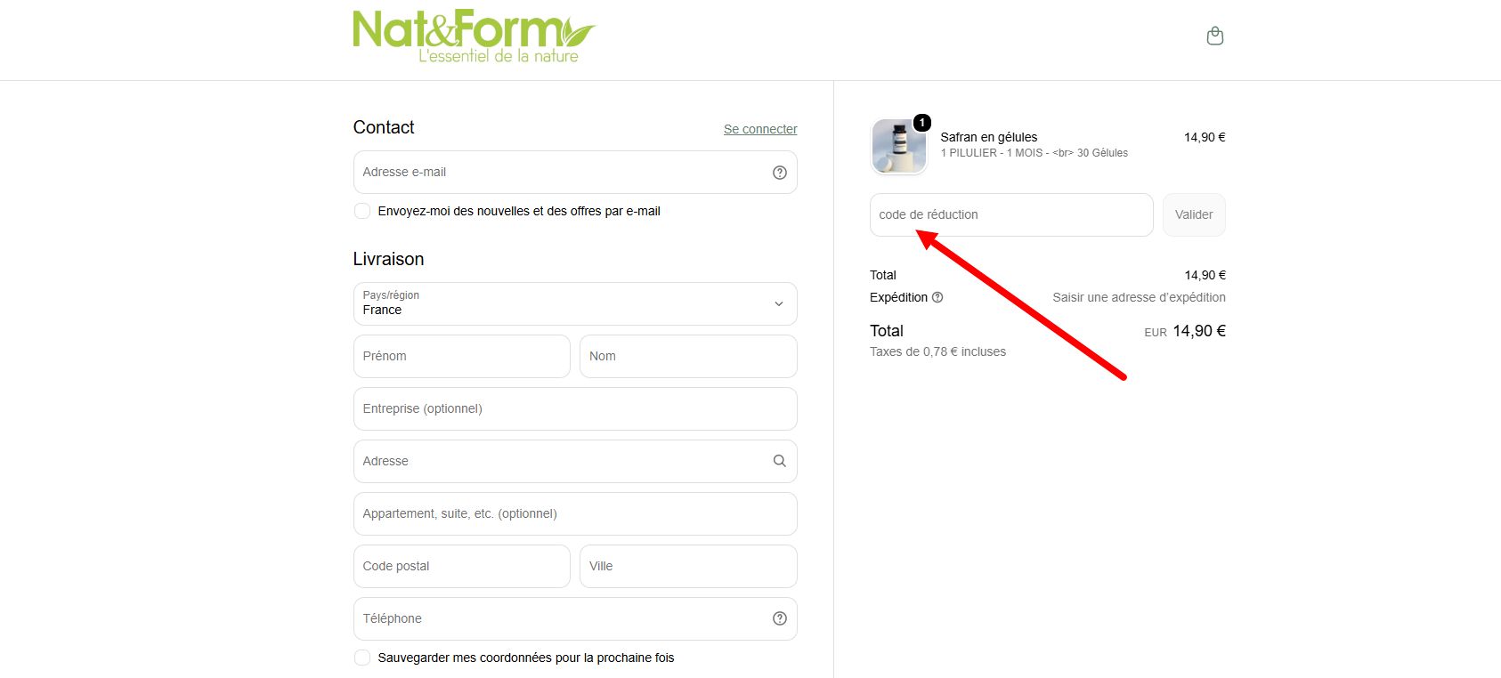 code promo Nat&Form