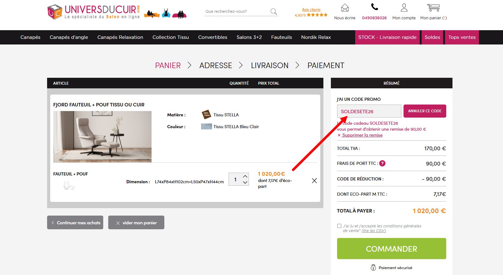 code promo Univers du cuir