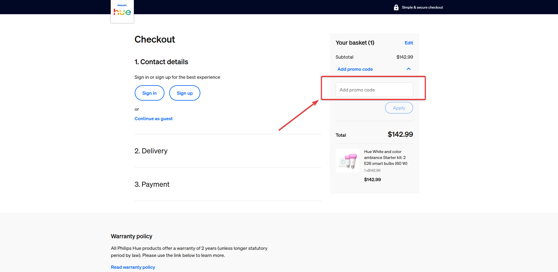 code promo Philips Hue