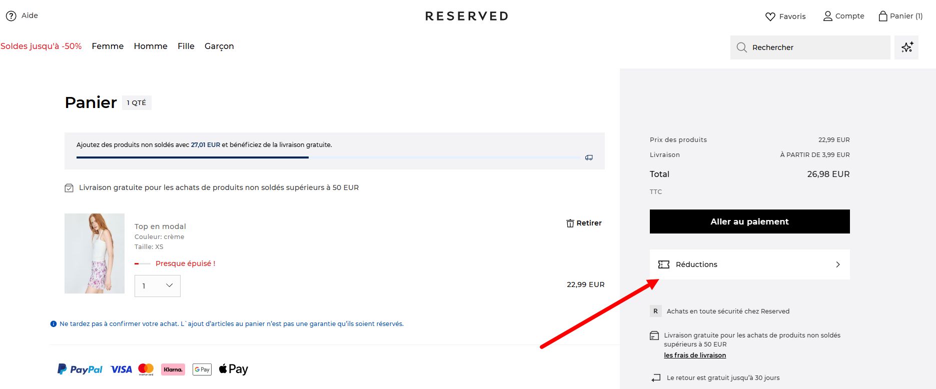 code promo Reserved