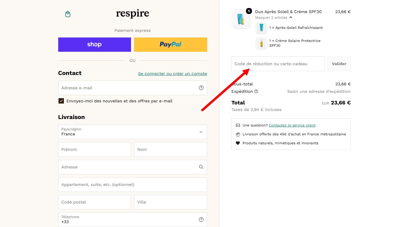 code promo Respire