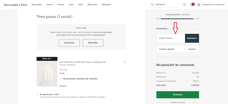 code promo Abercrombie