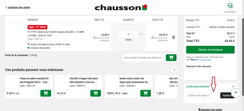 code promo Chausson