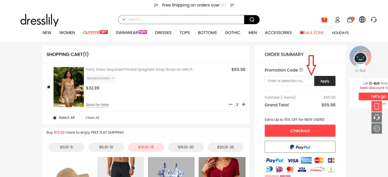code promo Dresslily