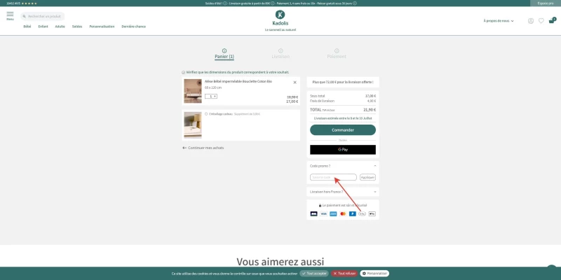 code promo Kadolis