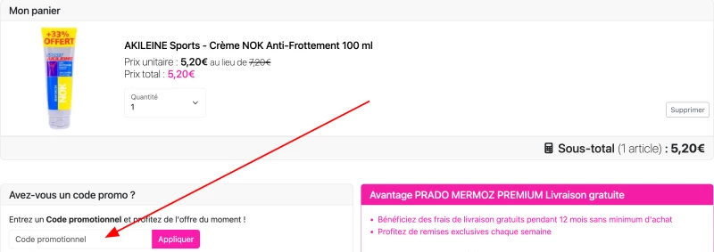 code promo Prado Mermoz