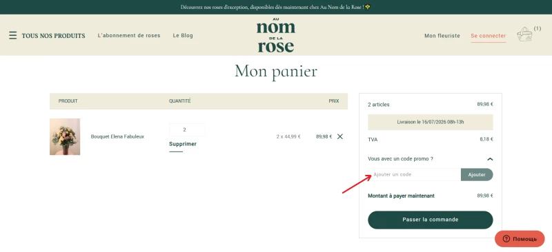 code promo Au Nom De La Rose