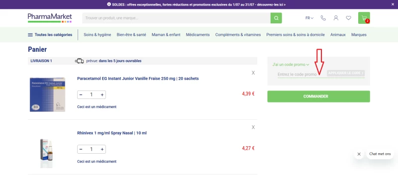 code promo PharmaMarket