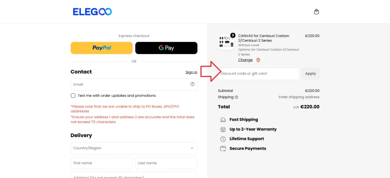 code promo ELEGOO