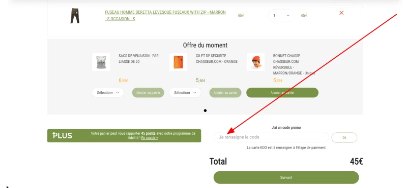 code promo Chasseur.com