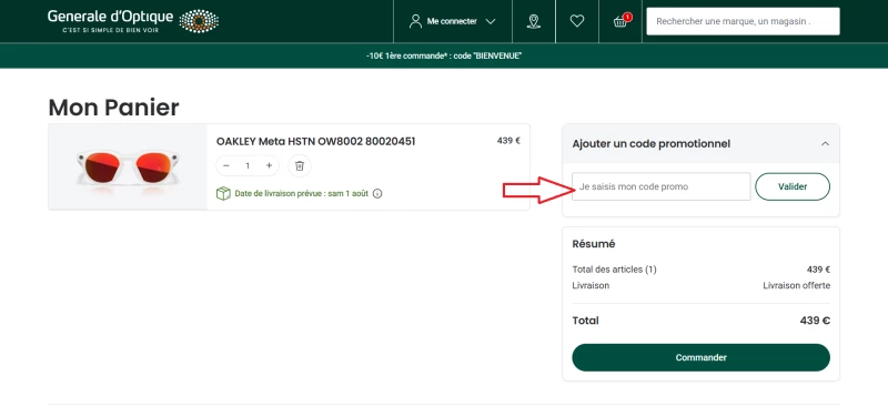 code promo Générale d'Optique