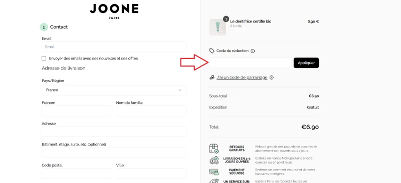 code promo JOONE