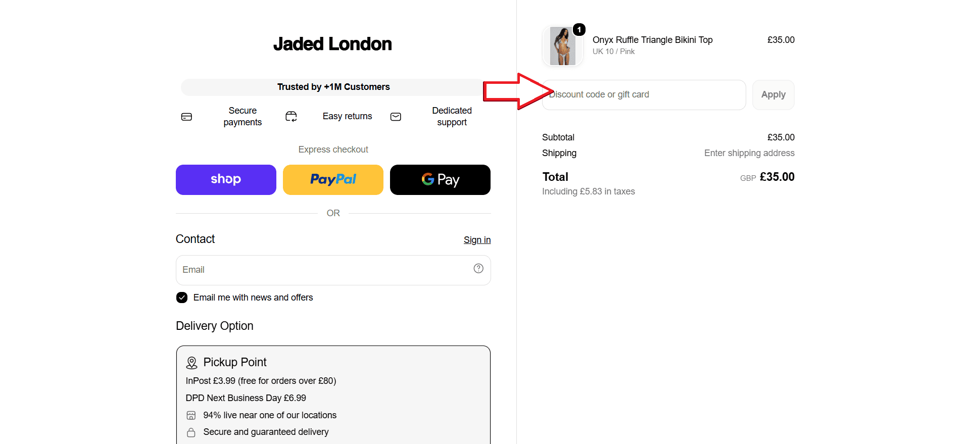 code promo Jaded London