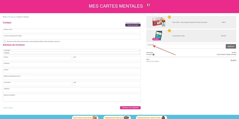 code promo Mes Cartes Mentales