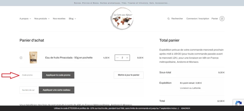 code promo La Carte aux Epices
