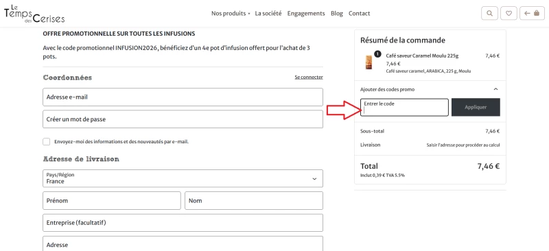 code promo Le temps des cerises