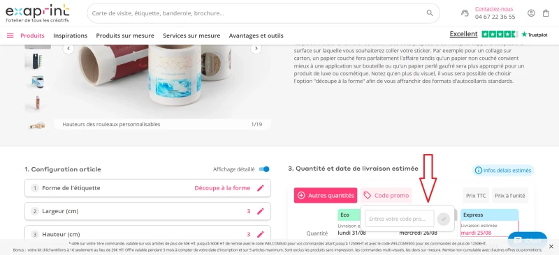 code promo Exaprint