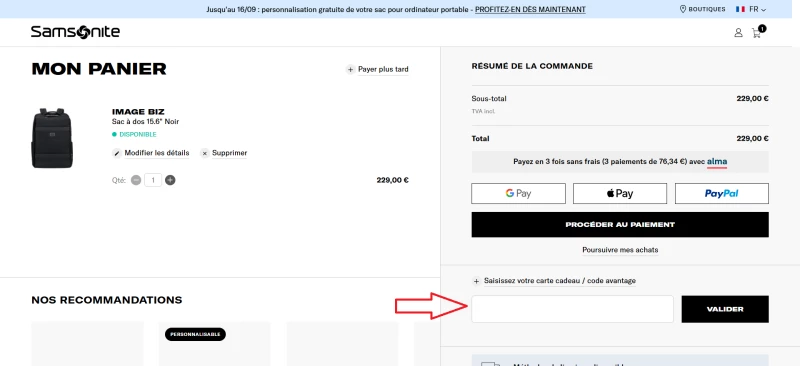 code promo Samsonite